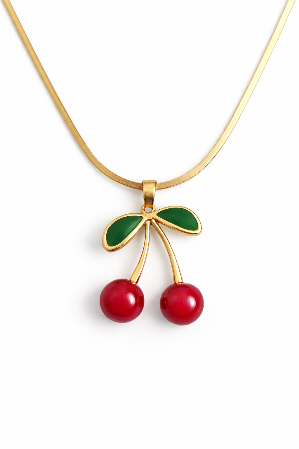 κολιέ Cherry Muse με κεράσια από ατσάλι χρυσό με σμάλτο So Cute by Dimi