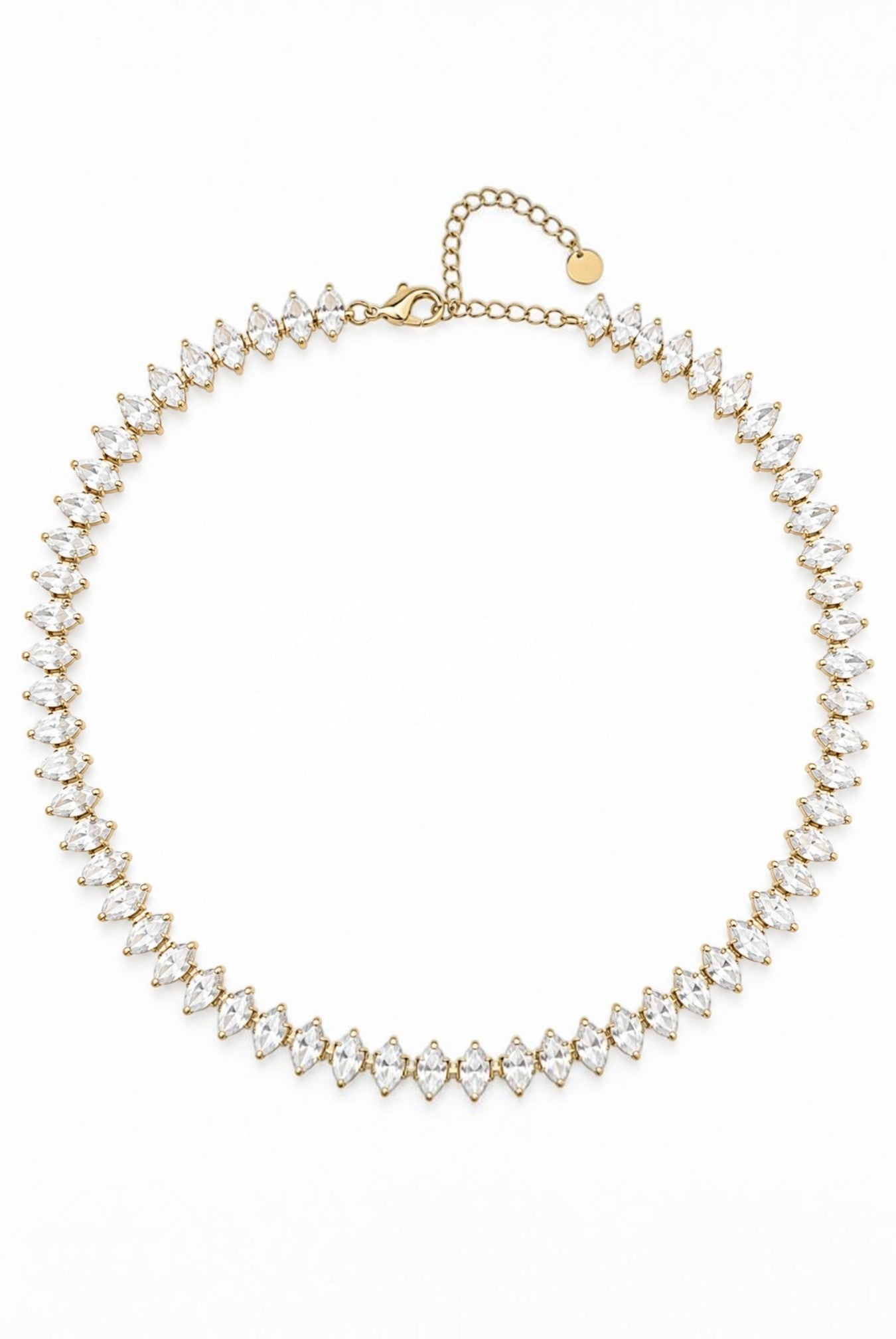 Alina Choker ατσάλινο κολιέ riviera με marquise ζιργκόν σε χρυσό χρώμα | So Cute by Dimi