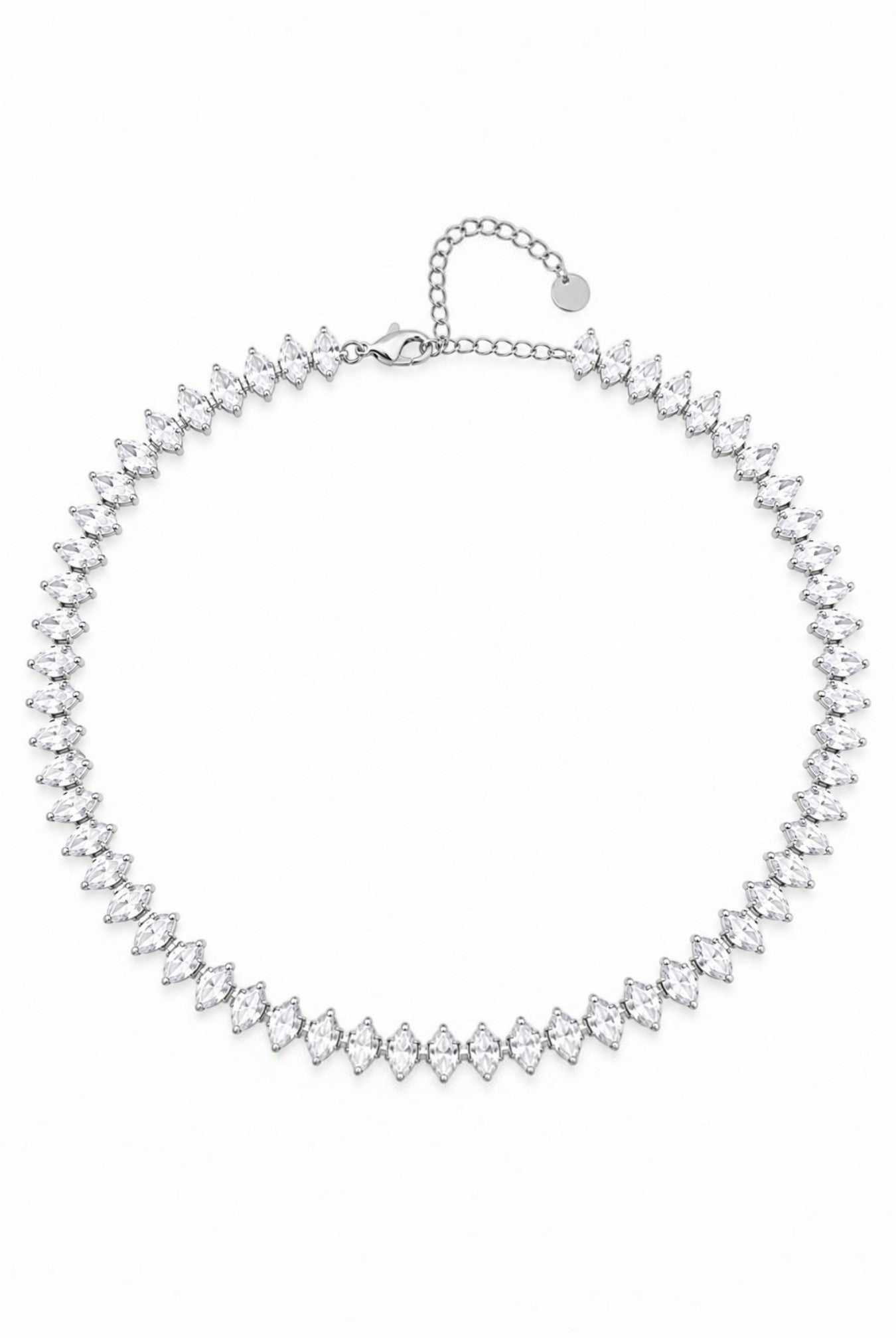 Alina Choker ατσάλινο κολιέ riviera με marquise ζιργκόν σε ασημί χρώμα | So Cute by Dimi