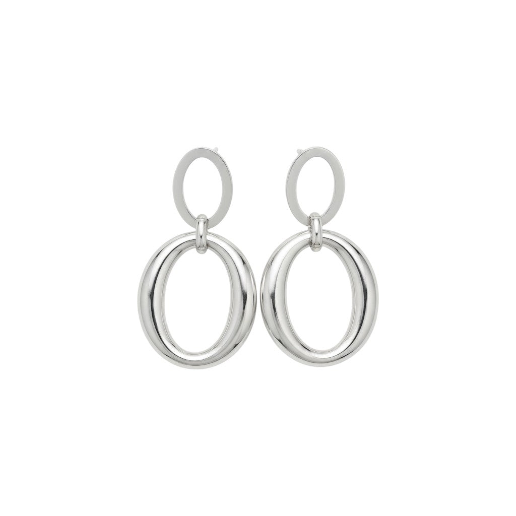 Ατσάλινα διπλά οβάλ statement σκουλαρίκια σεασημί – Double Oval Glow από την So Cute by DImi