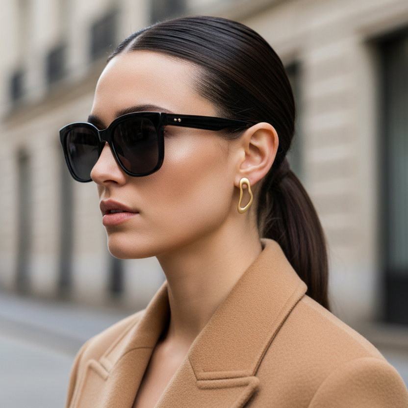 Ατσάλινα abstract σκουλαρίκια σε χρυσό – Liquid Flow Earrings So Cute by Dimi