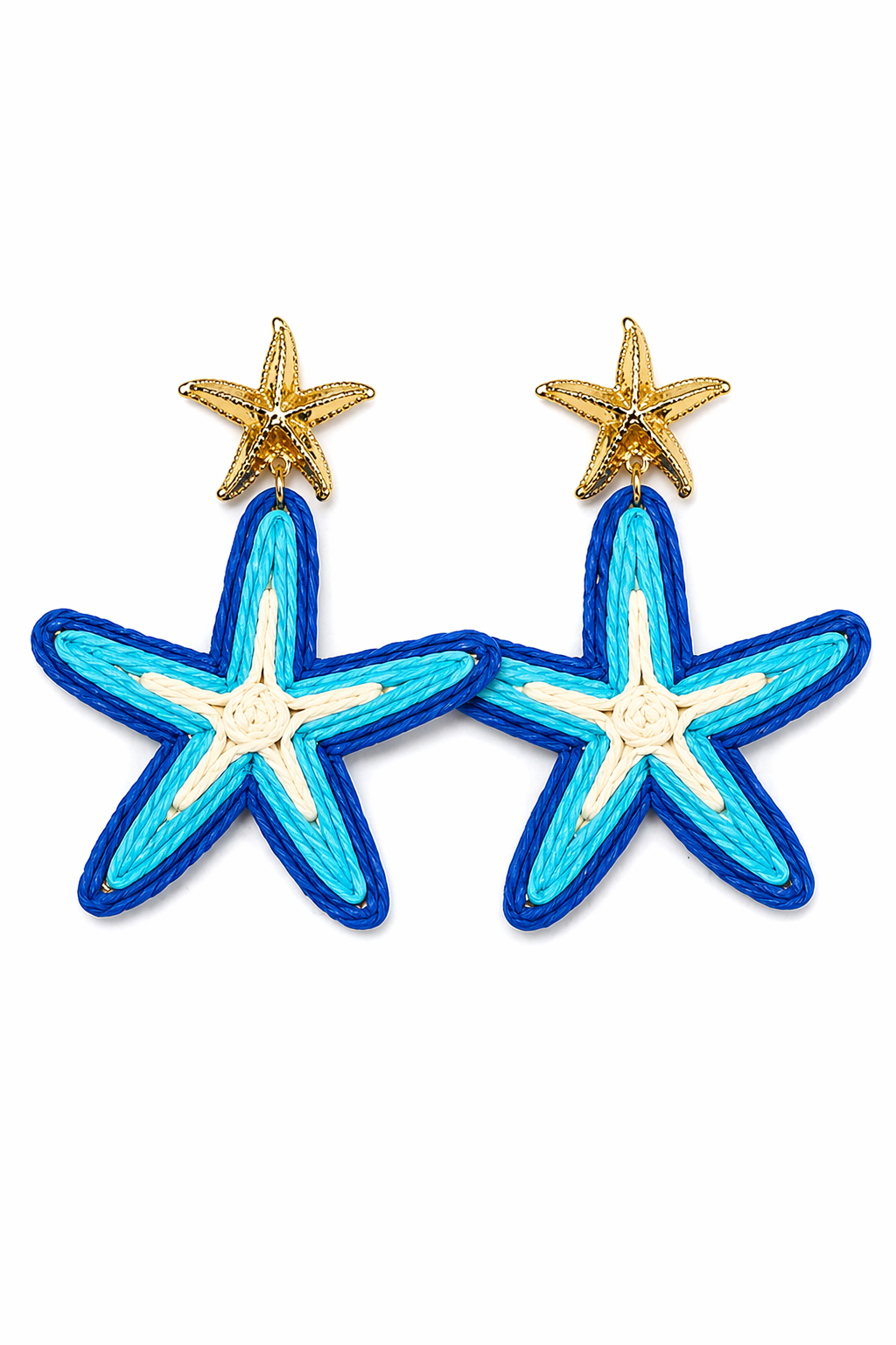 μπλε σκουλαρίκια αστερίας Starwave Statement Earrings σε λευκό φόντο So Cute by Dimi