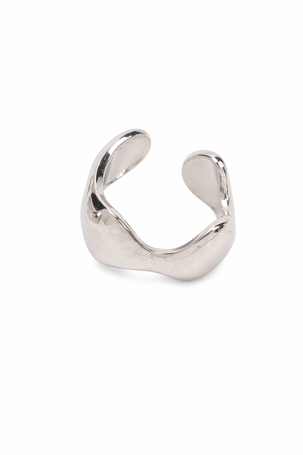 Ατσάλινο δαχτυλίδι Mira Tide Ring ασημί minimal design σε λευκό φόντο So Cute by Dimi