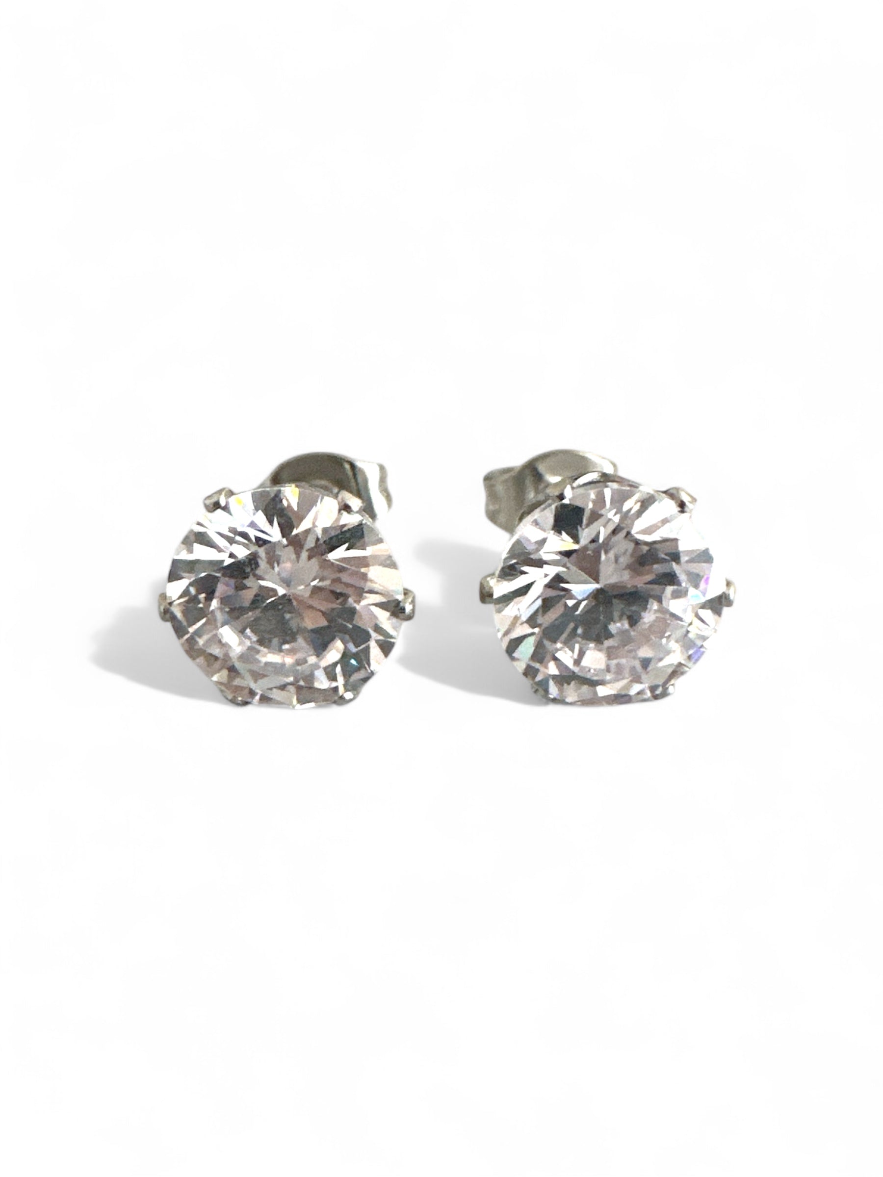 Ατσάλινα σκουλαρίκια με zircon 8mm, ιδανικά για νύφες – So Cute by Dimi