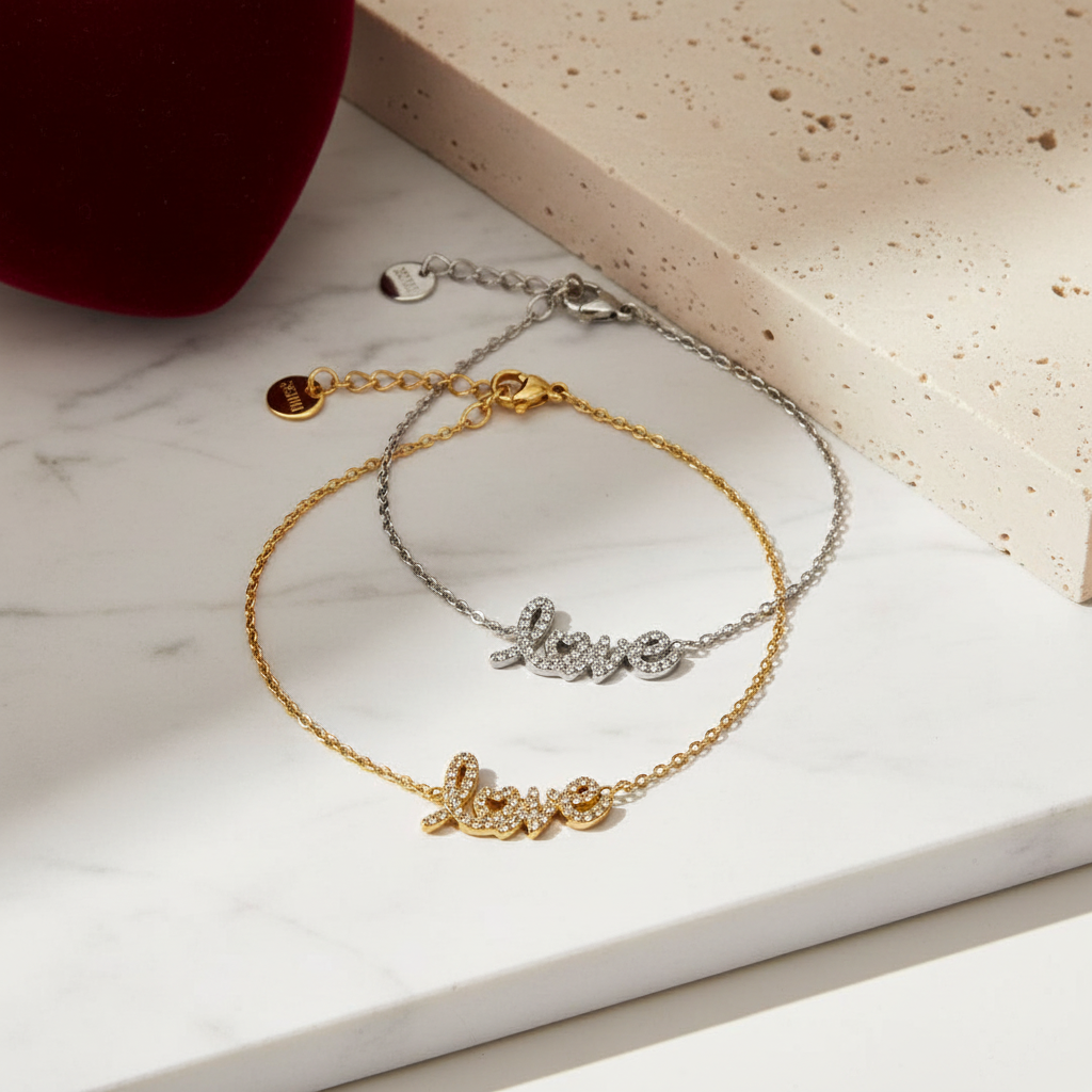 Love bracelet από ανοξείδωτο ατσάλι σε χρυσό και ασημί So Cute by Dimi