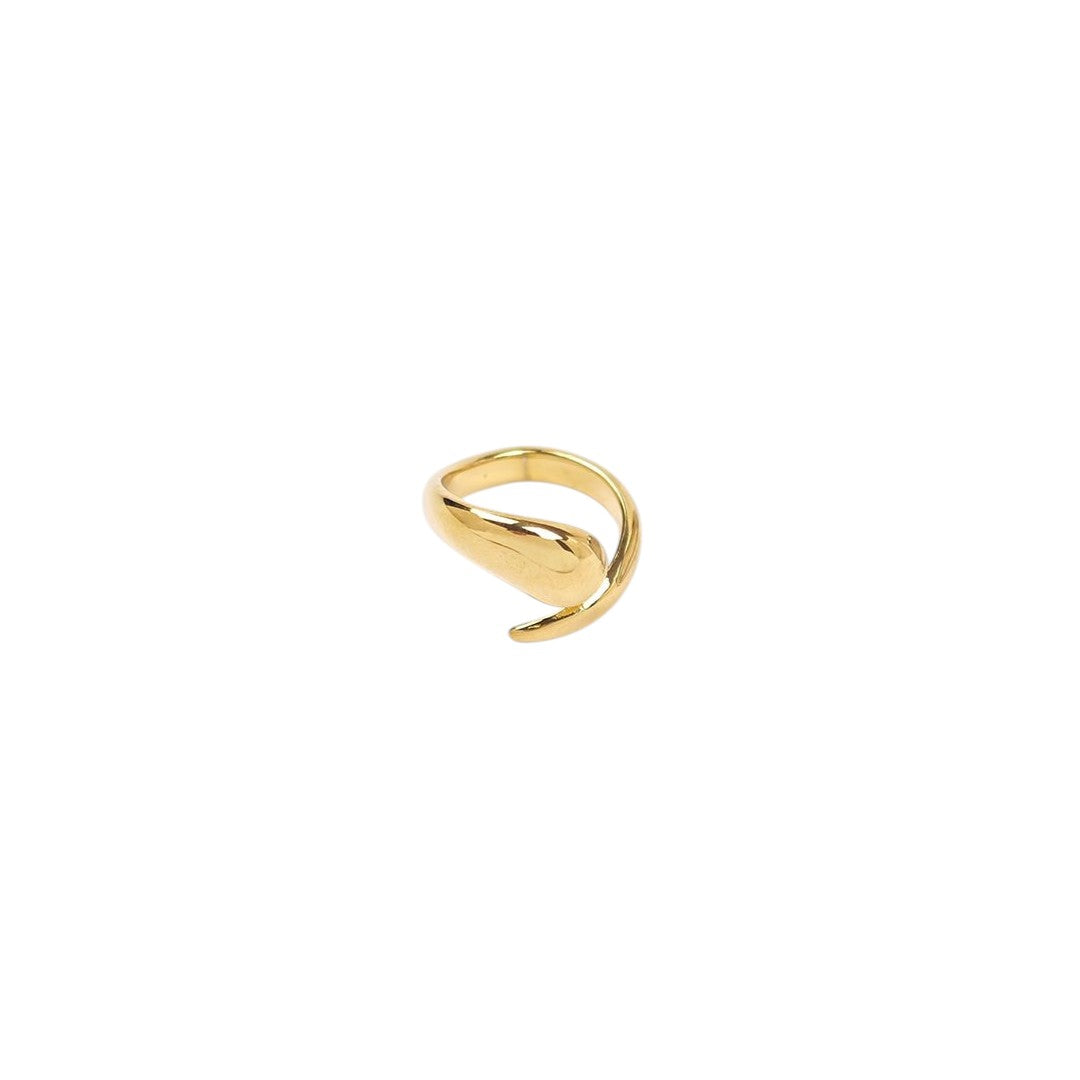 Γυναικείο δαχτυλίδι Avelis Curve Ring από ανοξείδωτο ατσάλι σε χρυσό με minimal καμπύλο design από τη So Cute by Dimi