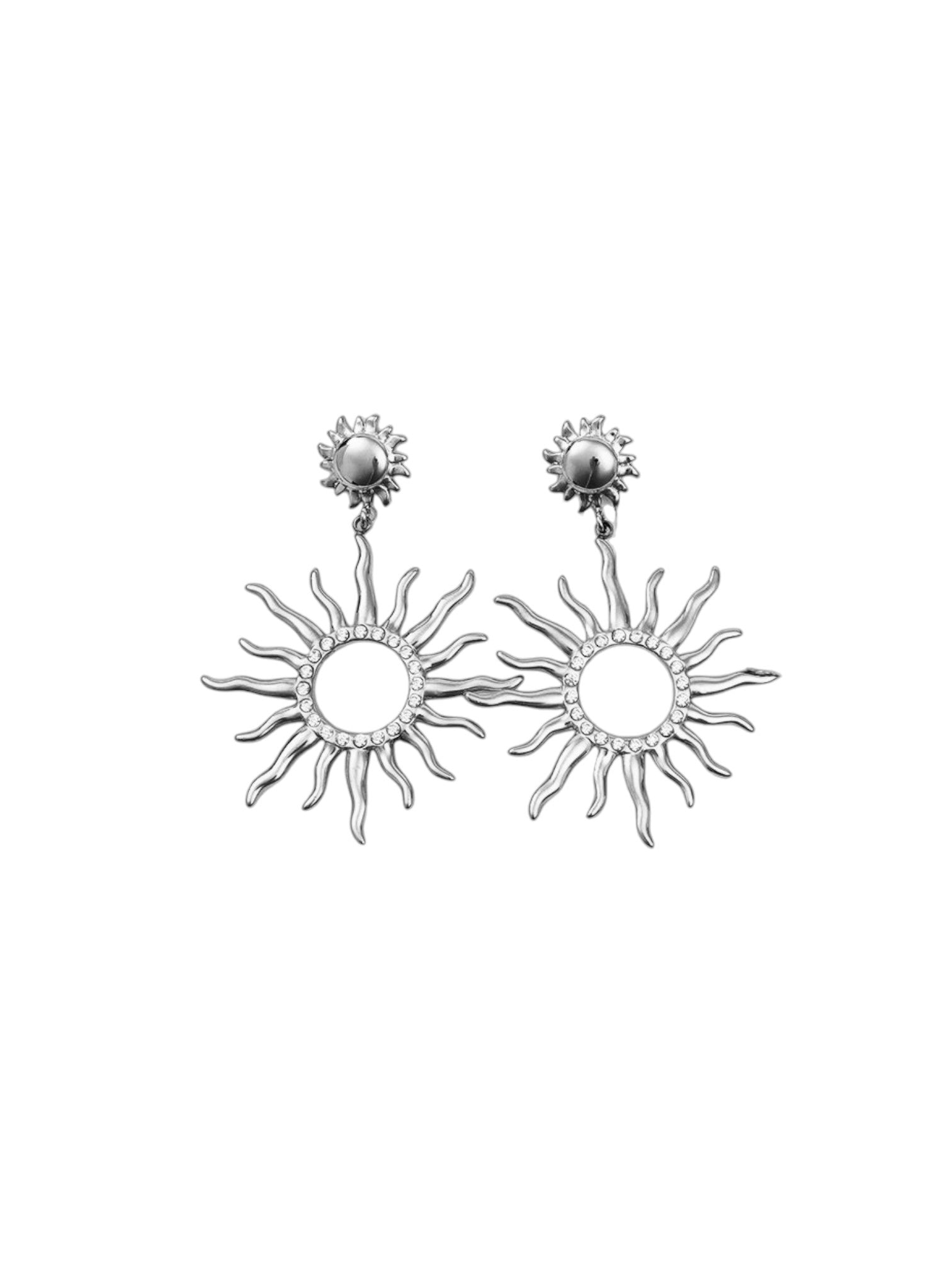 Σκουλαρίκια ήλιος stainless steel ασημί statement summer Heliora Sun Drop, So Cute by DImi