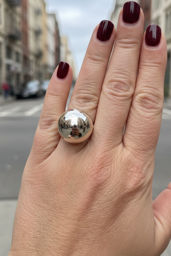 Ball Ring Midi 20mm – Ατσάλινο ρυθμιζόμενο δαχτυλίδι με μεσαία μπίλια