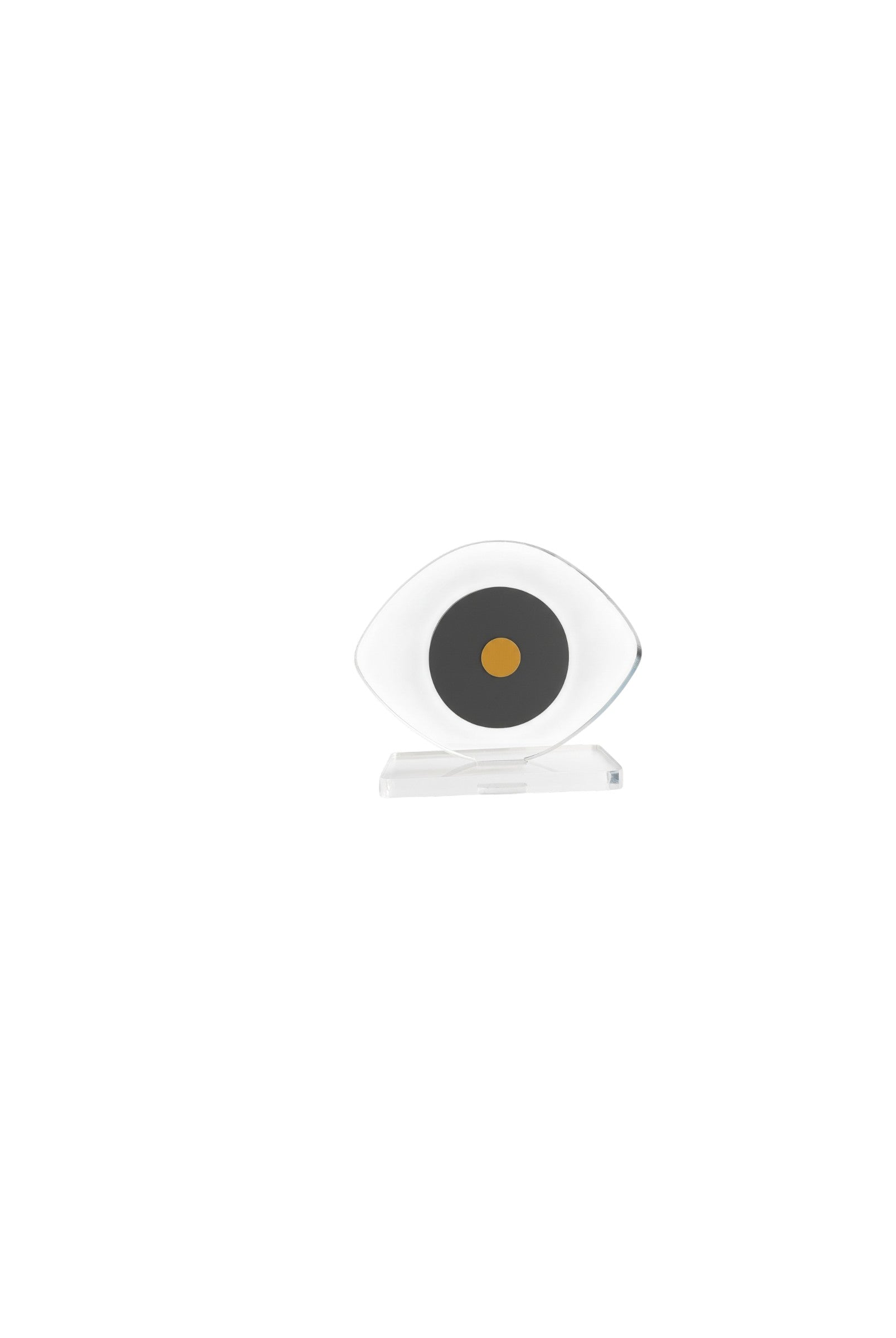 Mini grey evil eye plexiglass decor with gold detail small size – So Cute by Dimi