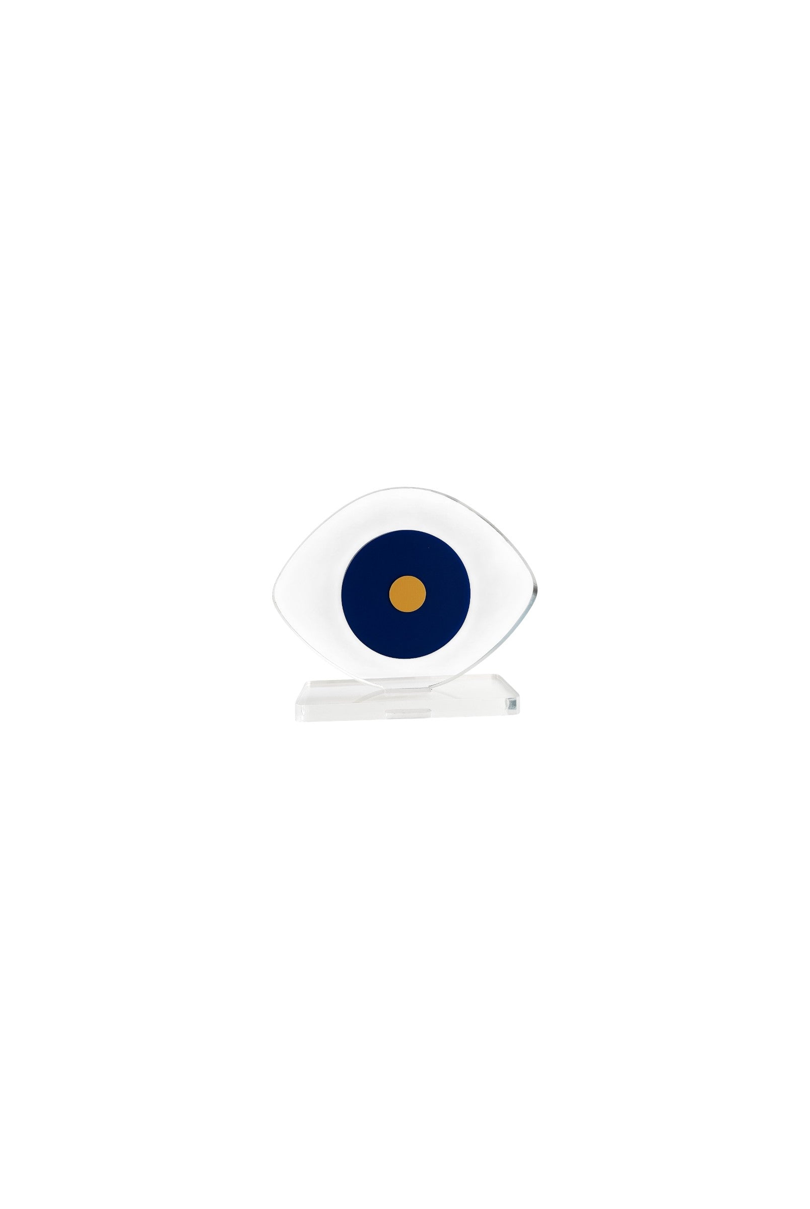 Mini navy evil eye plexiglass decor with gold detail small size – So Cute by Dimi