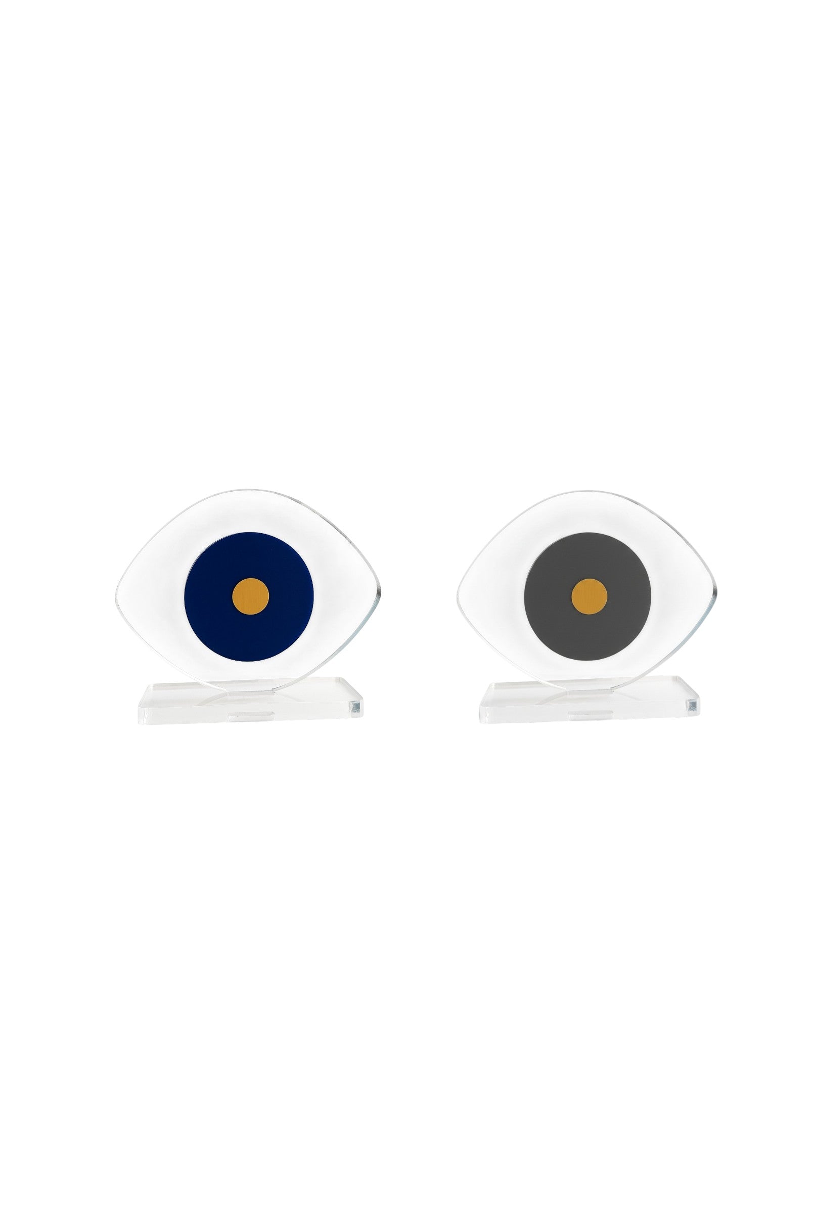 Set of mini evil eye plexiglass decor navy and grey small size – So Cute by Dimi