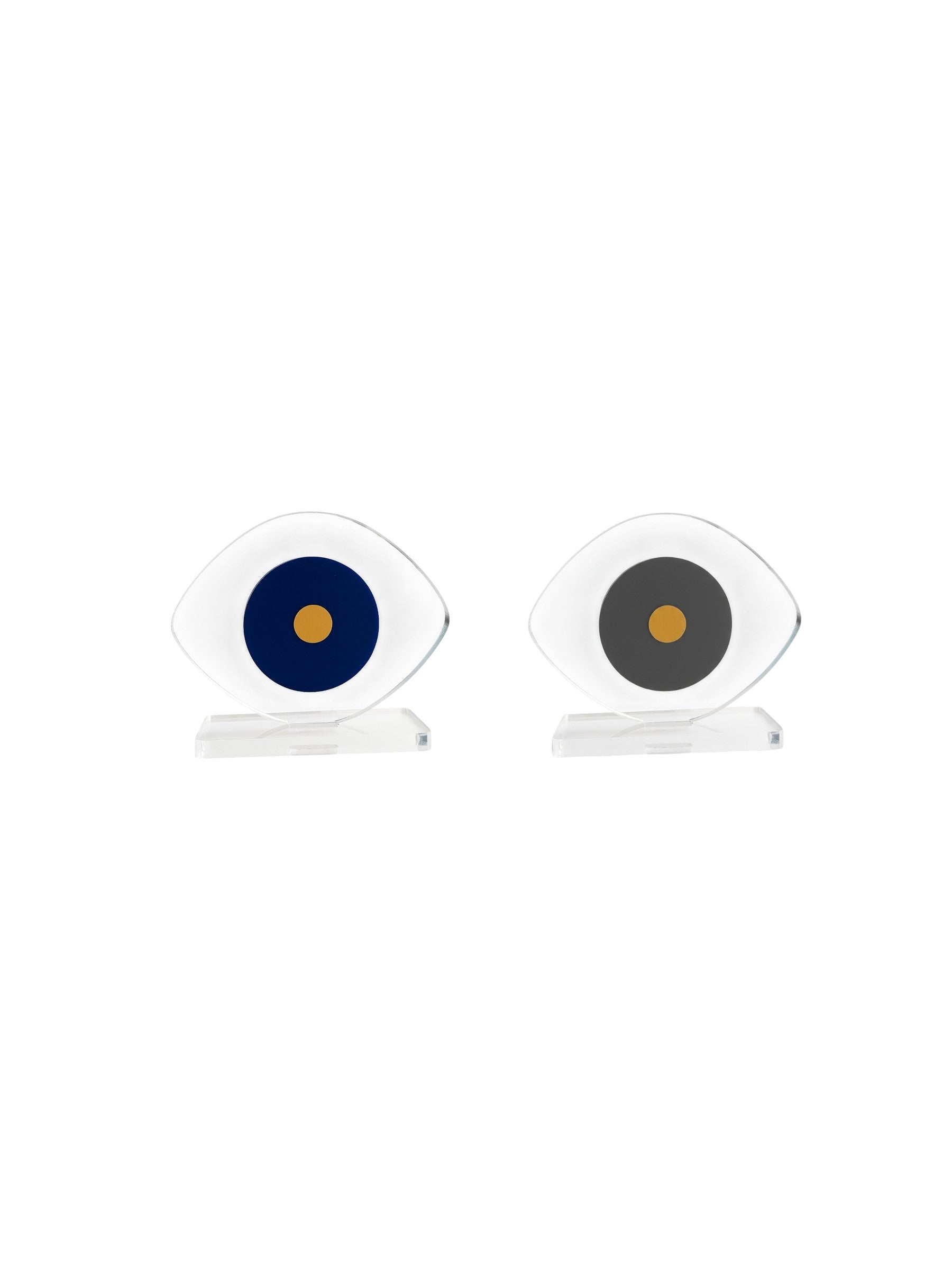 Set of mini evil eye plexiglass decor navy and grey small size – So Cute by Dimi