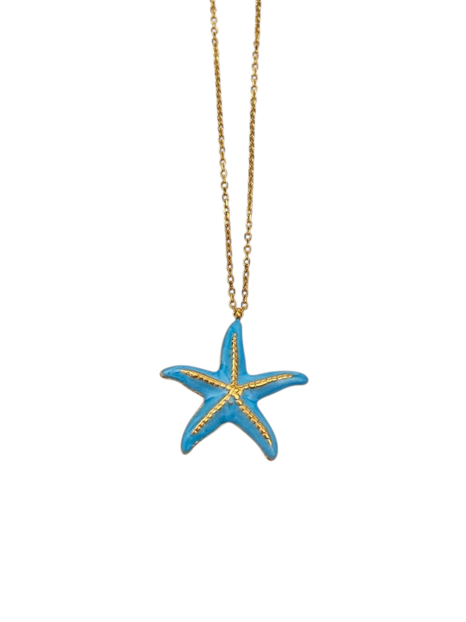 Κολιέ αστερίας χρυσό stainless steel καλοκαιρινό κόσμημα Mariselle Starfish, So Cute by Dimi
