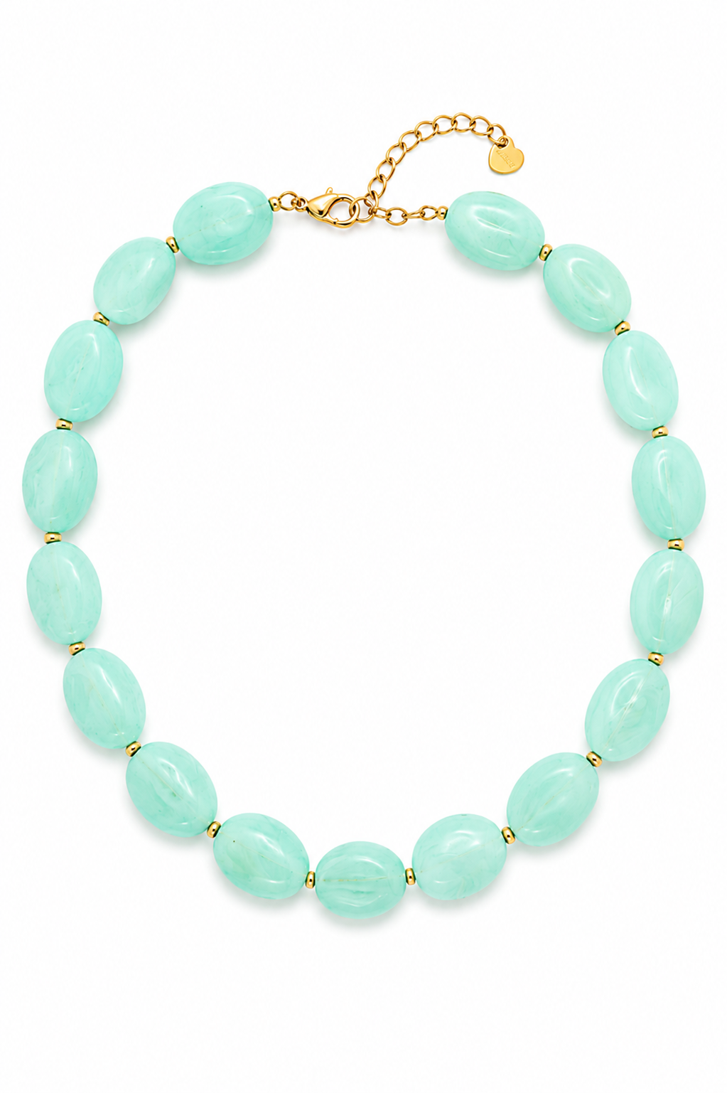 So Cute By Dimi Pastel Pebble Necklace με οβάλ pebble χάντρες σε παστέλ αποχρώσεις και χρυσές λεπτομέρειες