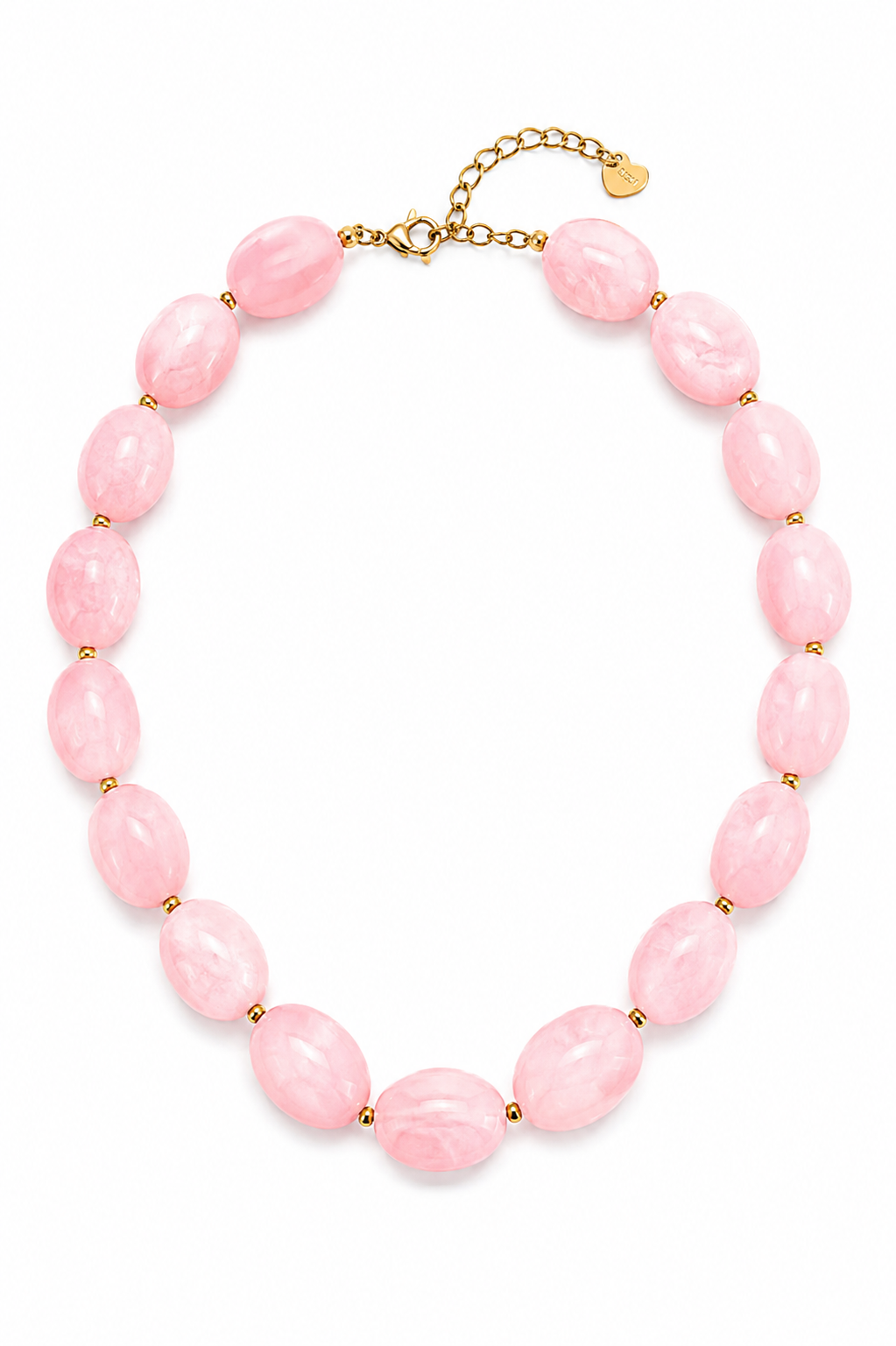 So Cute By Dimi Pastel Pebble Necklace με οβάλ pebble χάντρες σε παστέλ αποχρώσεις και χρυσές λεπτομέρειες