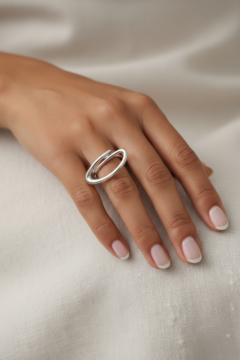minimal δαχτυλίδι stainless steel ασημί μοντέρνο open ring γυναικείο