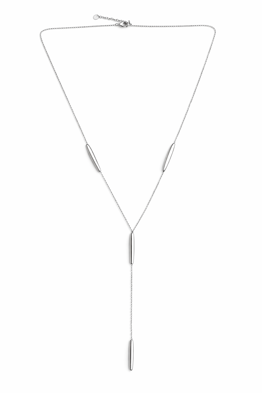 Velora Line Necklace μακρύ ατσάλινο κολιέ Y με κρεμαστό μέρος 12 εκ σε ασημί So Cute by Dimi