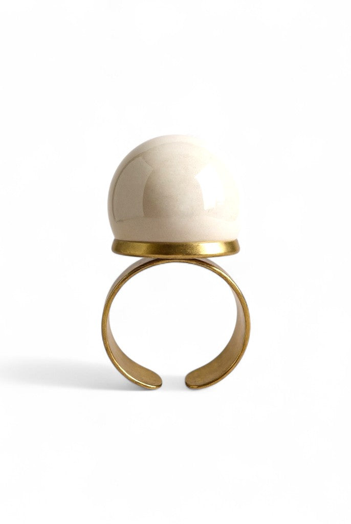 Pearl Dome Ring – Ατσάλινο Δαχτυλίδι με Μεγάλη Πέρλα | So Cute by Dimi