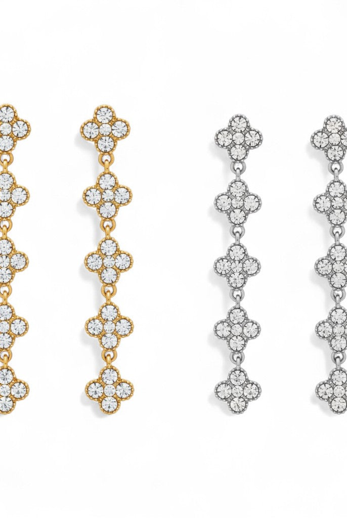 Ατσάλινα σκουλαρίκια Crystal Cross με σταυρούς από ζιργκόν So Cute by Dimi