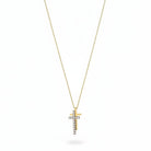 Stainless steel double-cross necklace with crystals in gold – So Cute by Dimi.
