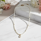 Soft Glow Pearl κολιέ με πέρλες και σταγόνα ζιργκόν από ανοξείδωτο ατσάλι So Cute by Dimi