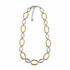 Ατσάλινο choker κολιέ με οβάλ κρίκους μικρού και μεγάλου μεγέθους σε δίχρωμο, So Cute by Dimi
