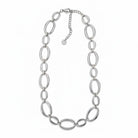 Ατσάλινο choker κολιέ με οβάλ κρίκους μικρού και μεγάλου μεγέθους σε  ασημί , So Cute by Dimi
