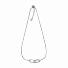 Linked Spark Necklace ατσάλινο κολιέ με δύο οβάλ κρίκους, ο ένας με ζιργκόν, σε  ασημί So Cute by Dimi