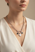 Numeral Layer Necklace ατσάλινο κολιέ με φίλντισι και χάραξη λατινικών αριθμών σε ασημί – So Cute by Dimi