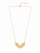 Vivienne Angel Wings Necklace ατσάλινο κολιέ με statement φτερά αγγέλου και λαμπερά ζιργκόν σε χρυσό χρώμα, so cute by dimi