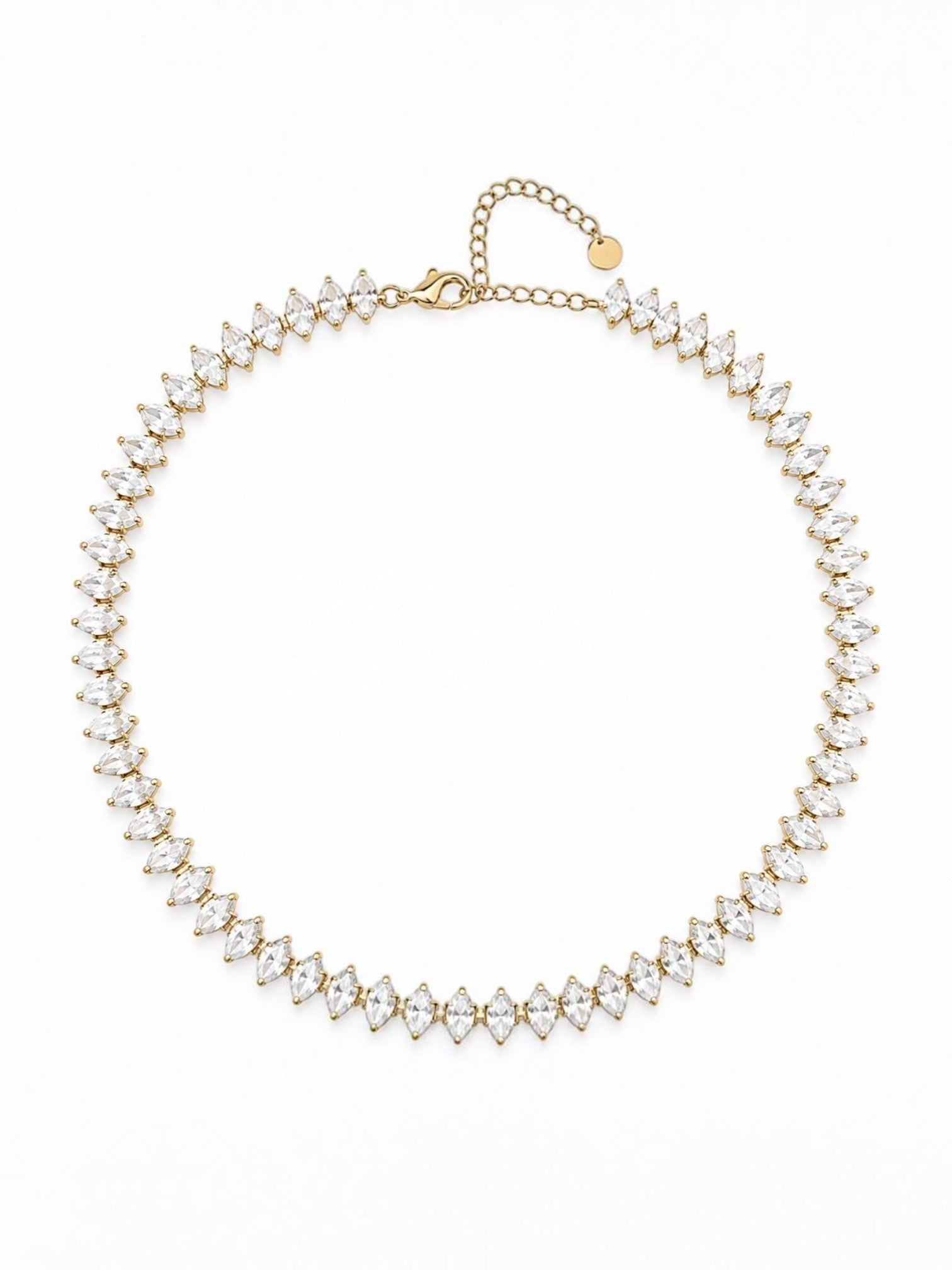 Alina Choker ατσάλινο κολιέ riviera με marquise ζιργκόν σε χρυσό χρώμα | So Cute by Dimi