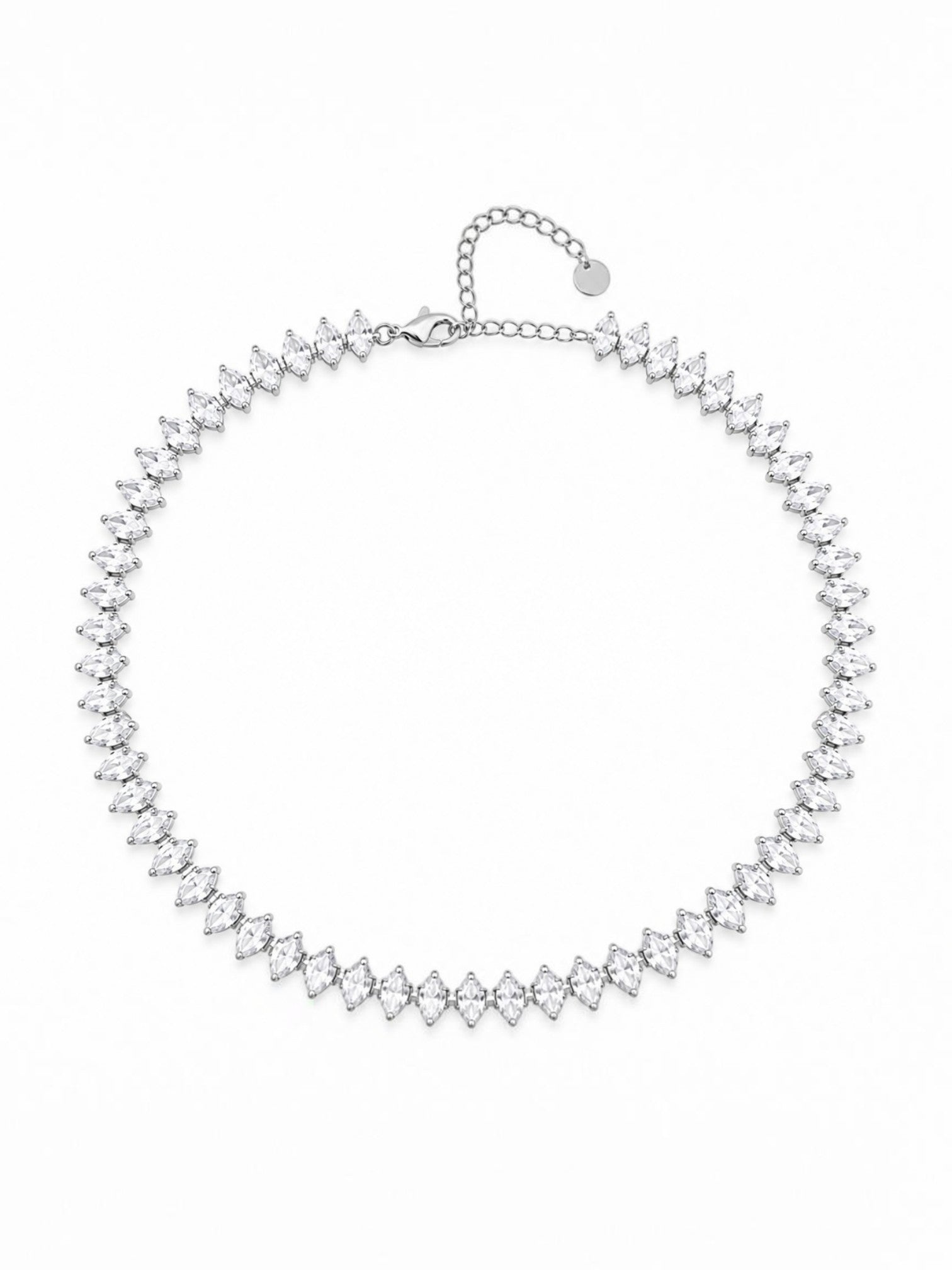 Alina Choker ατσάλινο κολιέ riviera με marquise ζιργκόν σε ασημί χρώμα | So Cute by Dimi