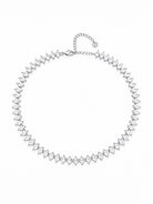 Alina Choker ατσάλινο κολιέ riviera με marquise ζιργκόν σε ασημί χρώμα | So Cute by Dimi