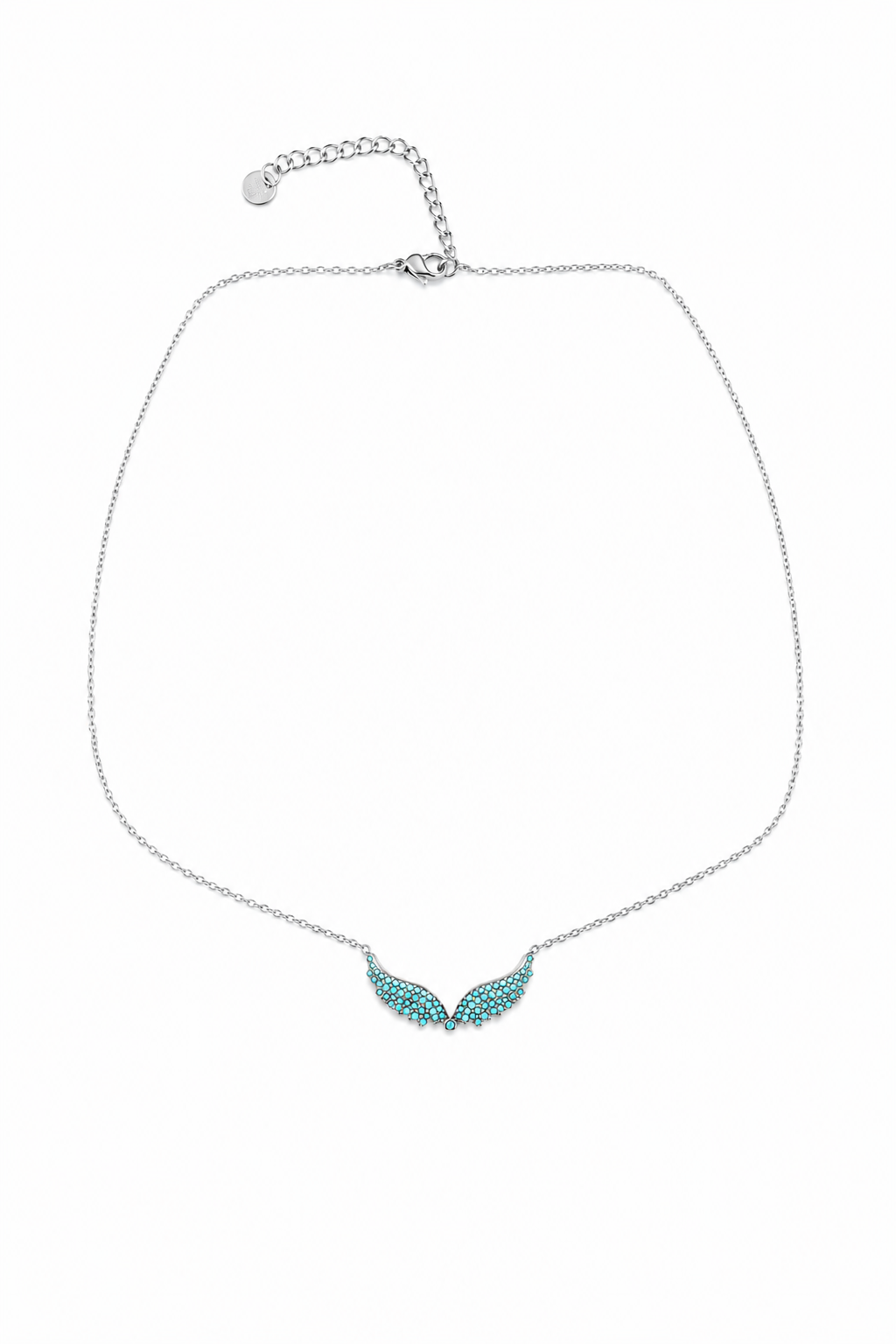 Alcyone Wings Small Necklace με τυρκουάζ ζιργκόν σε χρυσό ή ασημί ατσάλι από τη So Cute by Dimi.