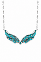 Alcyone Wings Small Necklace με τυρκουάζ ζιργκόν σε χρυσό ή ασημί ατσάλι από τη So Cute by Dimi.