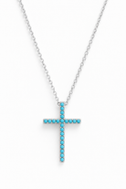 Ocean Cross Necklace με τιρκουάζ ζιργκόν σε χρυσή και ασημί απόχρωση από τη So Cute by Dimi.