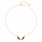 Alis Necklace ατσάλινο κολιέ με φτερά αγγέλου και τρίχρωμα ζιργκόν σε χρυσό  χρώμα