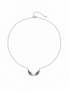 Alis Necklace ατσάλινο κολιέ με φτερά αγγέλου και τρίχρωμα ζιργκόν σε ι ασημί χρώμα