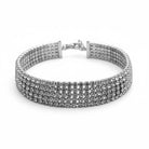 Radiant Rows bracelet ατσάλινο βραχιόλι tennis ασημί με πολλαπλές σειρές ζιργκόν σε λευκό φόντο, So Cute by Dimi