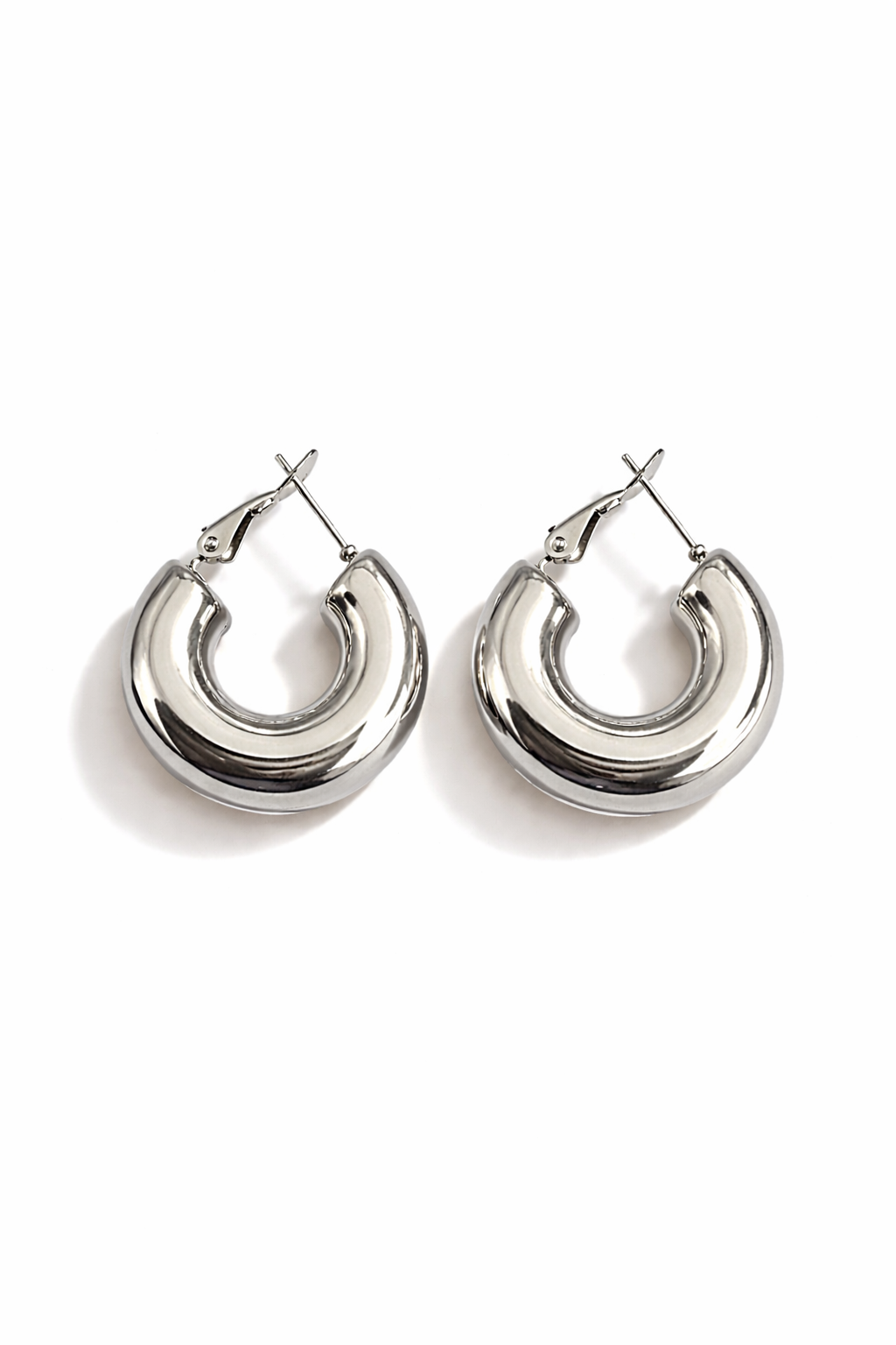  Bold Curve Hoops chunky σκουλαρίκια κρίκοι 25mm σε ασημί φινίρισμα