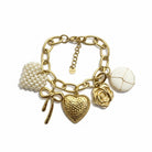 Charm Story Bracelet ατσάλινο βραχιόλι με charms καρδιά πέρλες So Cute by Dimi