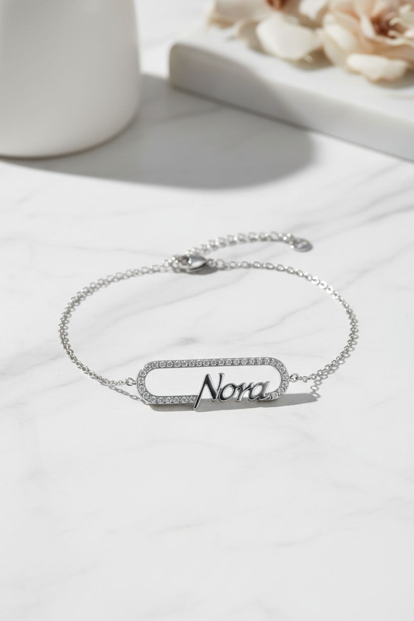 τσάλινο βραχιόλι Νονά με ζιργκόν Nora Godmother Bracelet So Cute by Dimi
