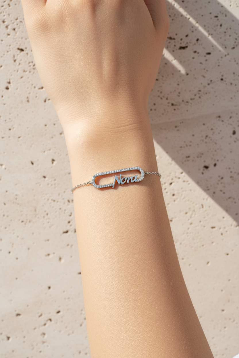 τσάλινο βραχιόλι Νονά με ζιργκόν Nora Godmother Bracelet So Cute by Dimi
