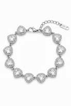 Vianne Hearts Bracelet ατσάλινο βραχιόλι με καρδιές και ζιργκόν σε ασημι χρώμα από τη So Cute by Dimi.