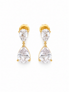Noor Earrings ατσάλινα σκουλαρίκια με ζιργκόν σταγόνα σε χρυσό χρώμα | So Cute by Dimi