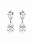 Noor Earrings ατσάλινα σκουλαρίκια με ζιργκόν σταγόνα σε ασημί χρώμα | So Cute by Dimi