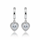 Amor Earrings – Ατσάλινα σκουλαρίκια με κρικάκι και καρδιά με ζιργκόν σε ασημί | So Cute by Dimi