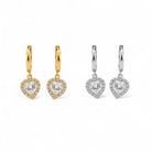 Amor Earrings – Ατσάλινα σκουλαρίκια με κρικάκι και καρδιά με ζιργκόν σε χρυσό και ασημί | So Cute by Dimi