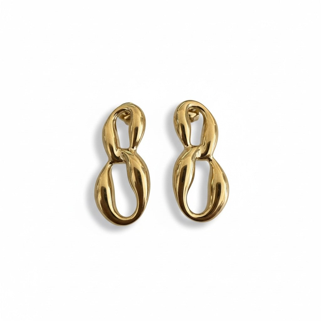 Modern Loop Drops ατσάλινα σκουλαρίκια 3 εκ με καμπύλο design So Cute by Dimi