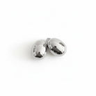 Mini oval ατσάλινα καρφωτά σκουλαρίκια πομπέ σε ασημί So Cute by Dimi